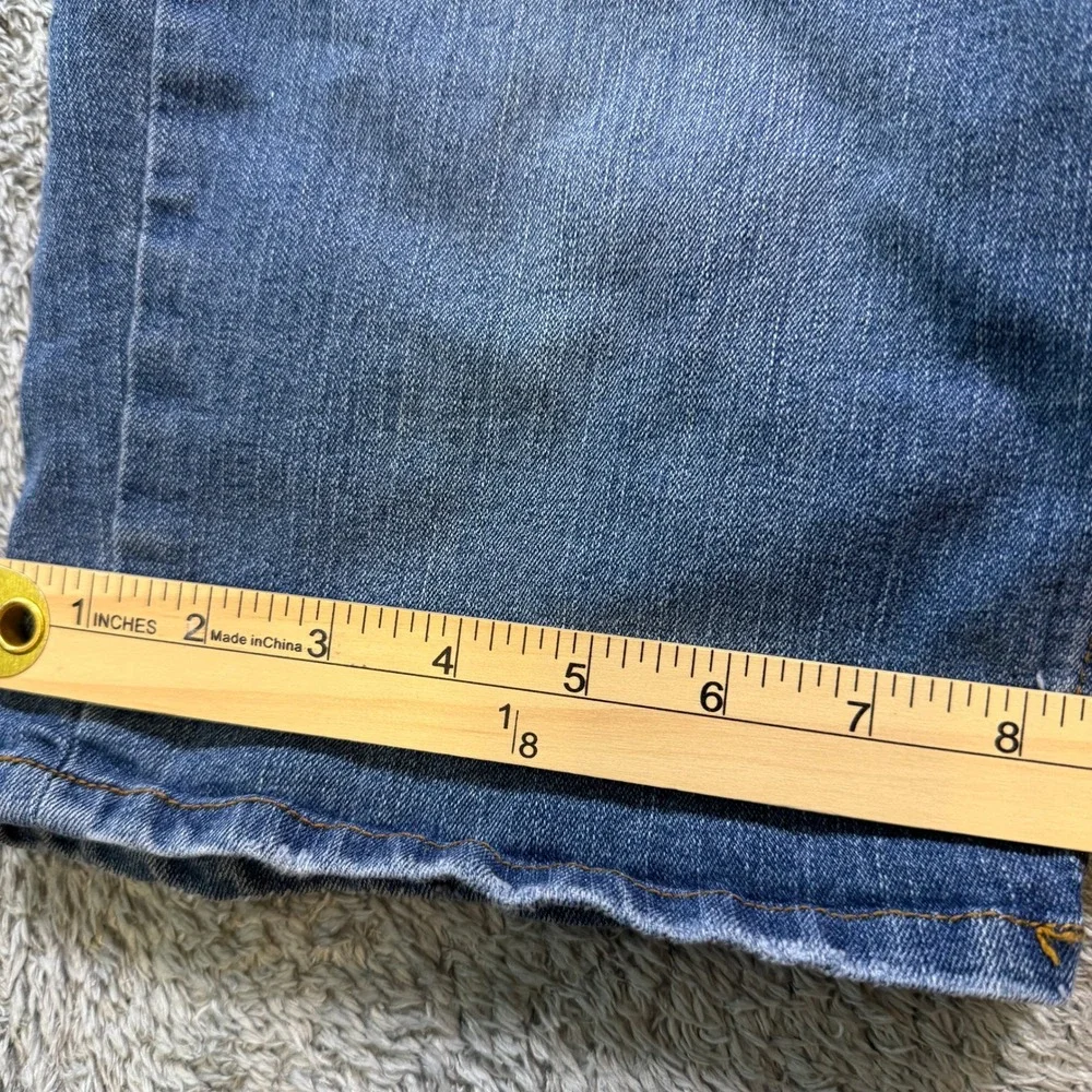 Nine West Womens High Rise Bermuda Denim Shorts 6 Blue Stretch Jean